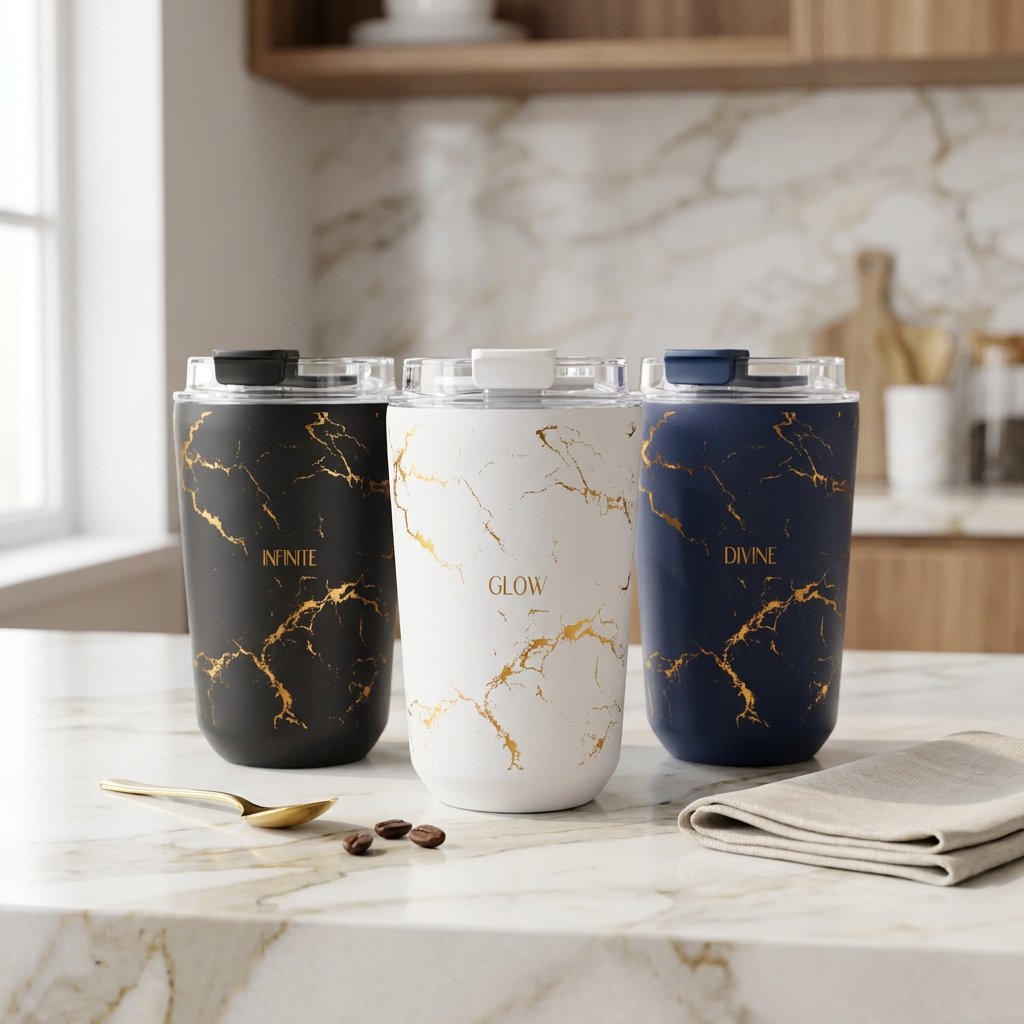 Vaso Térmico de Acero Inoxidable con Interior Cerámico - Pure Gold | Aurea