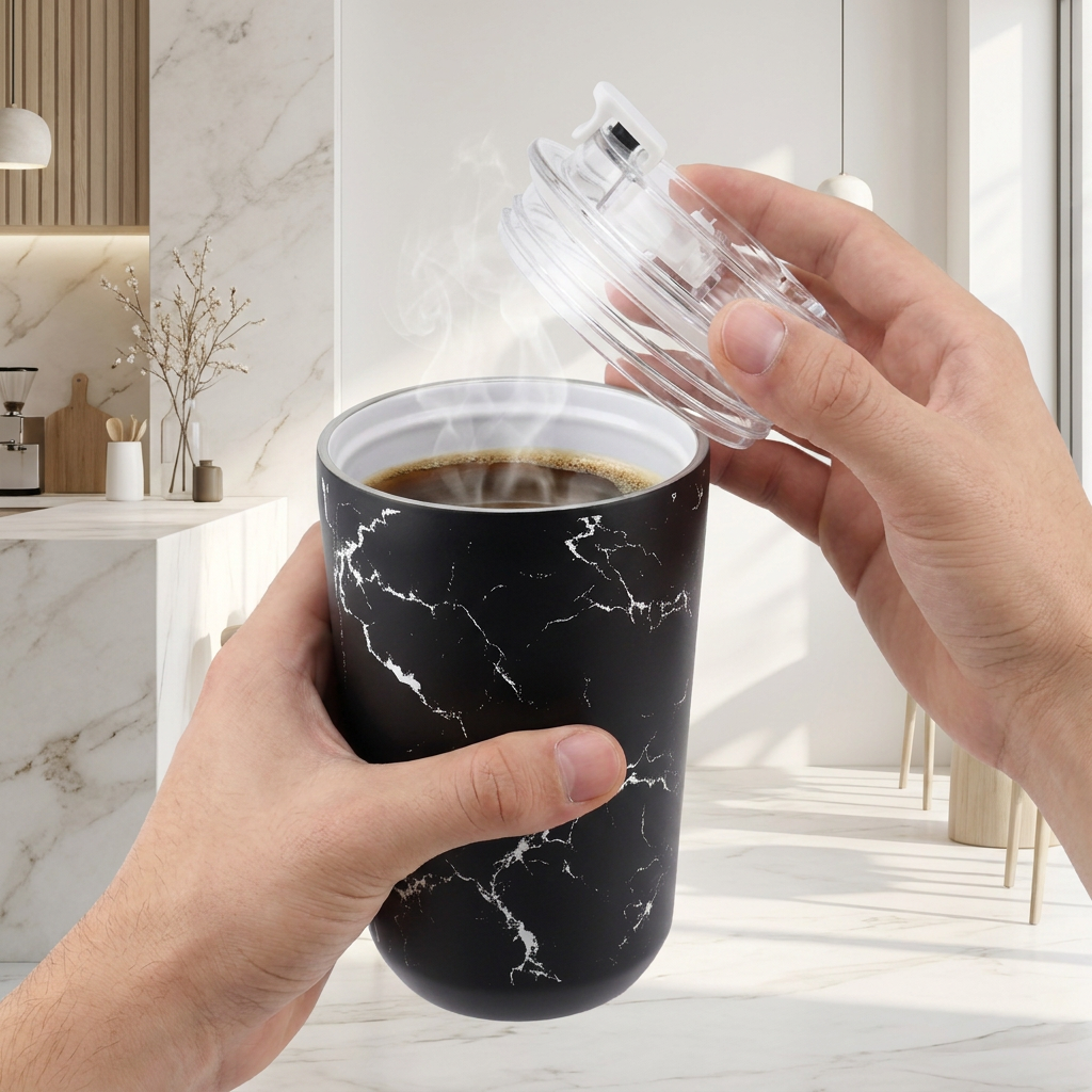 Vaso Térmico de Acero Inoxidable con Interior Cerámico - Solid Stone | Aurea
