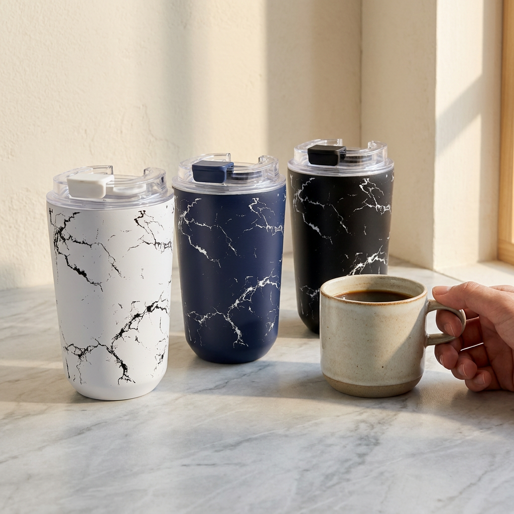 Vaso Térmico de Acero Inoxidable con Interior Cerámico - Solid Stone | Aurea