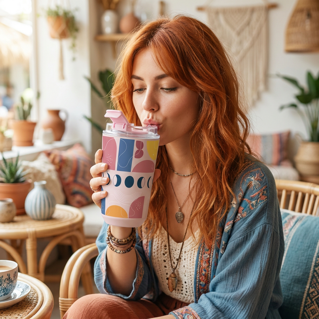Vaso Térmico de Acero Inoxidable con Interior Cerámico - Boho Soul | Aurea