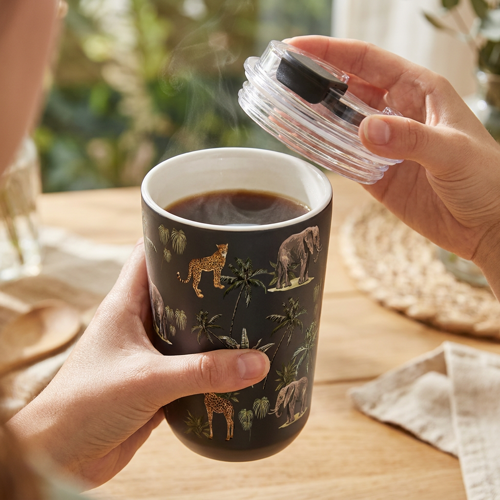Vaso Térmico de Acero Inoxidable con Interior Cerámico - Savanna Life | Aurea
