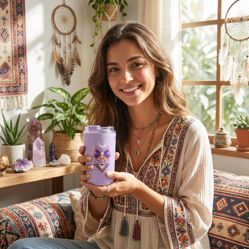 Vaso Térmico de Acero Inoxidable con Interior Cerámico - Mystic Night | Aurea