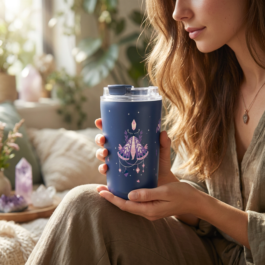 Vaso Térmico de Acero Inoxidable con Interior Cerámico - Mystic Night | Aurea