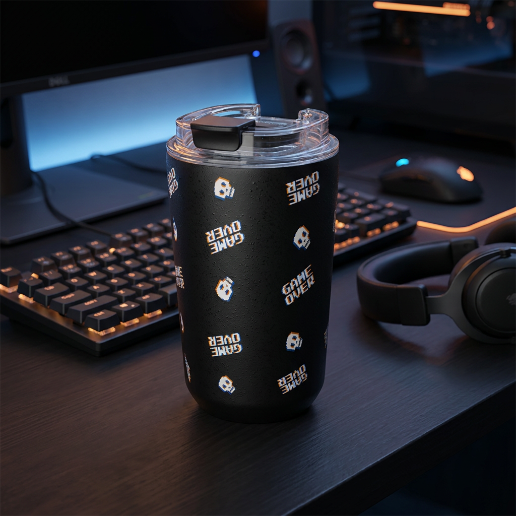 Vaso Térmico de Acero Inoxidable con Interior Cerámico - Arcade Skull | Aurea