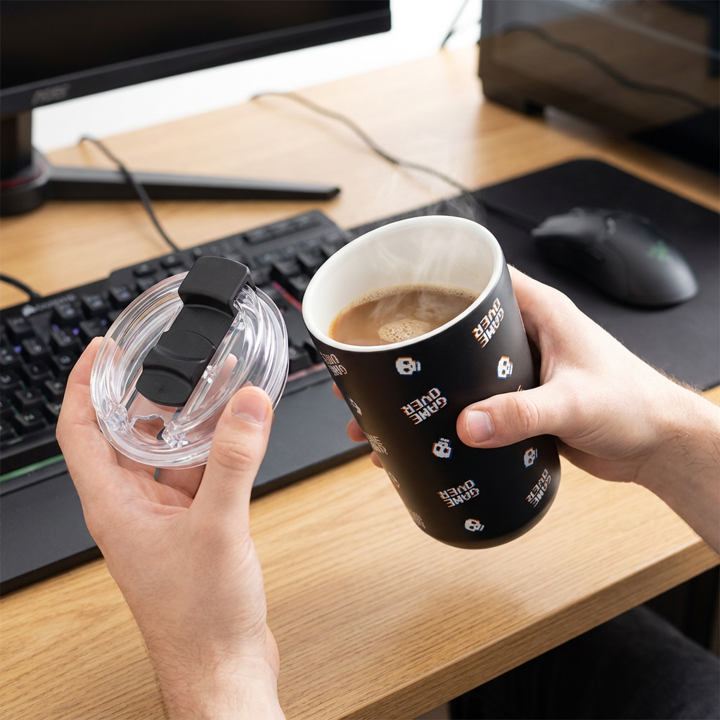 Vaso Térmico de Acero Inoxidable con Interior Cerámico - Arcade Skull | Aurea