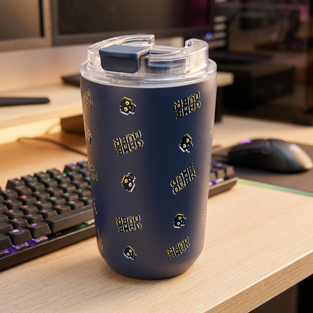 Vaso Térmico de Acero Inoxidable con Interior Cerámico - Arcade Skull | Aurea