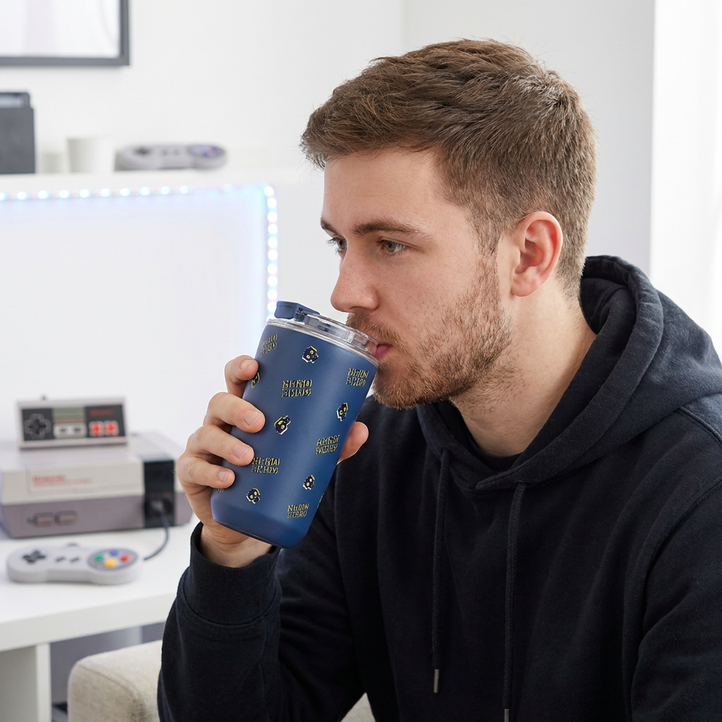 Vaso Térmico de Acero Inoxidable con Interior Cerámico - Arcade Skull | Aurea