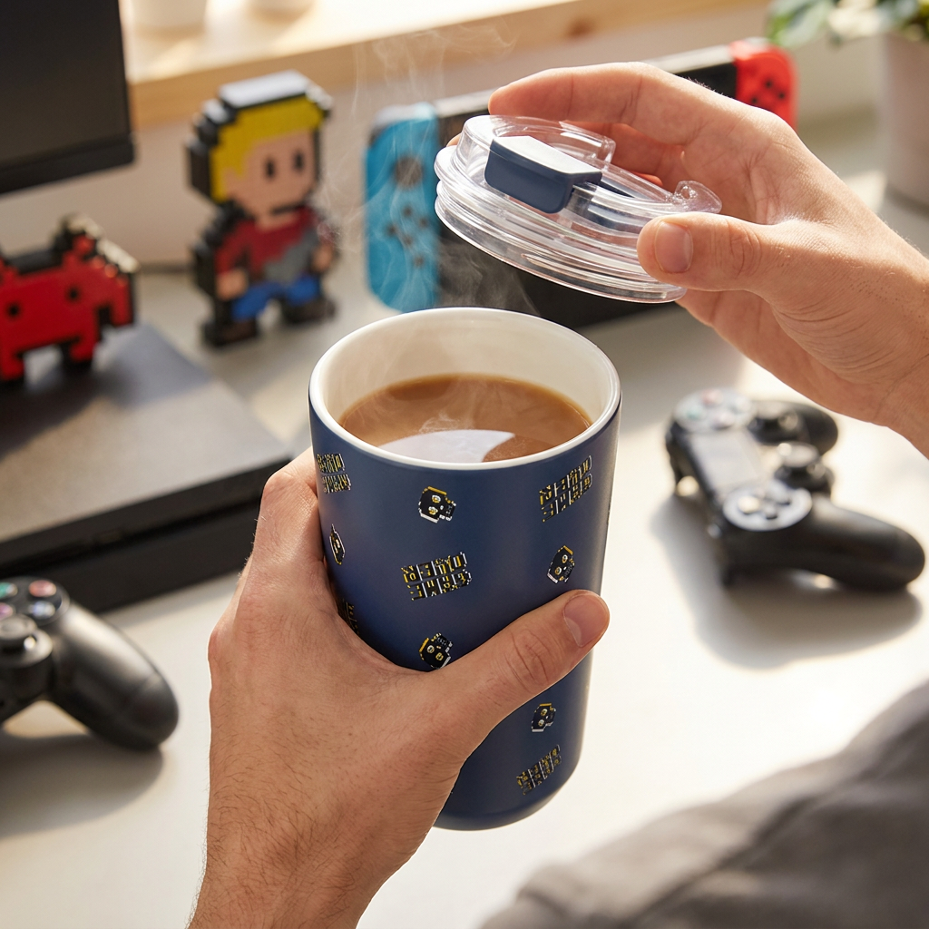 Vaso Térmico de Acero Inoxidable con Interior Cerámico - Arcade Skull | Aurea