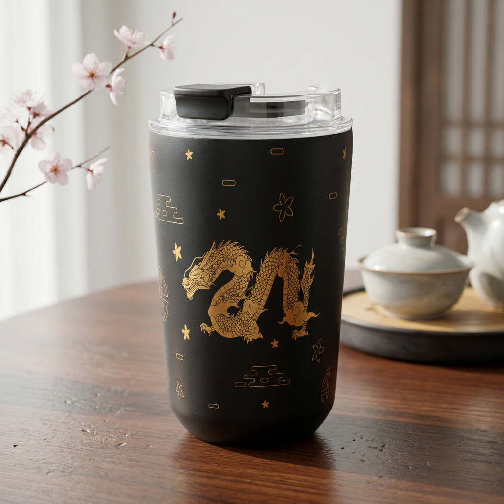 Vaso Térmico de Acero Inoxidable con Interior Cerámico - Dragon Spirit | Aurea