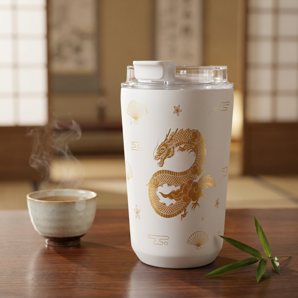 Vaso Térmico de Acero Inoxidable con Interior Cerámico - Dragon Spirit | Aurea