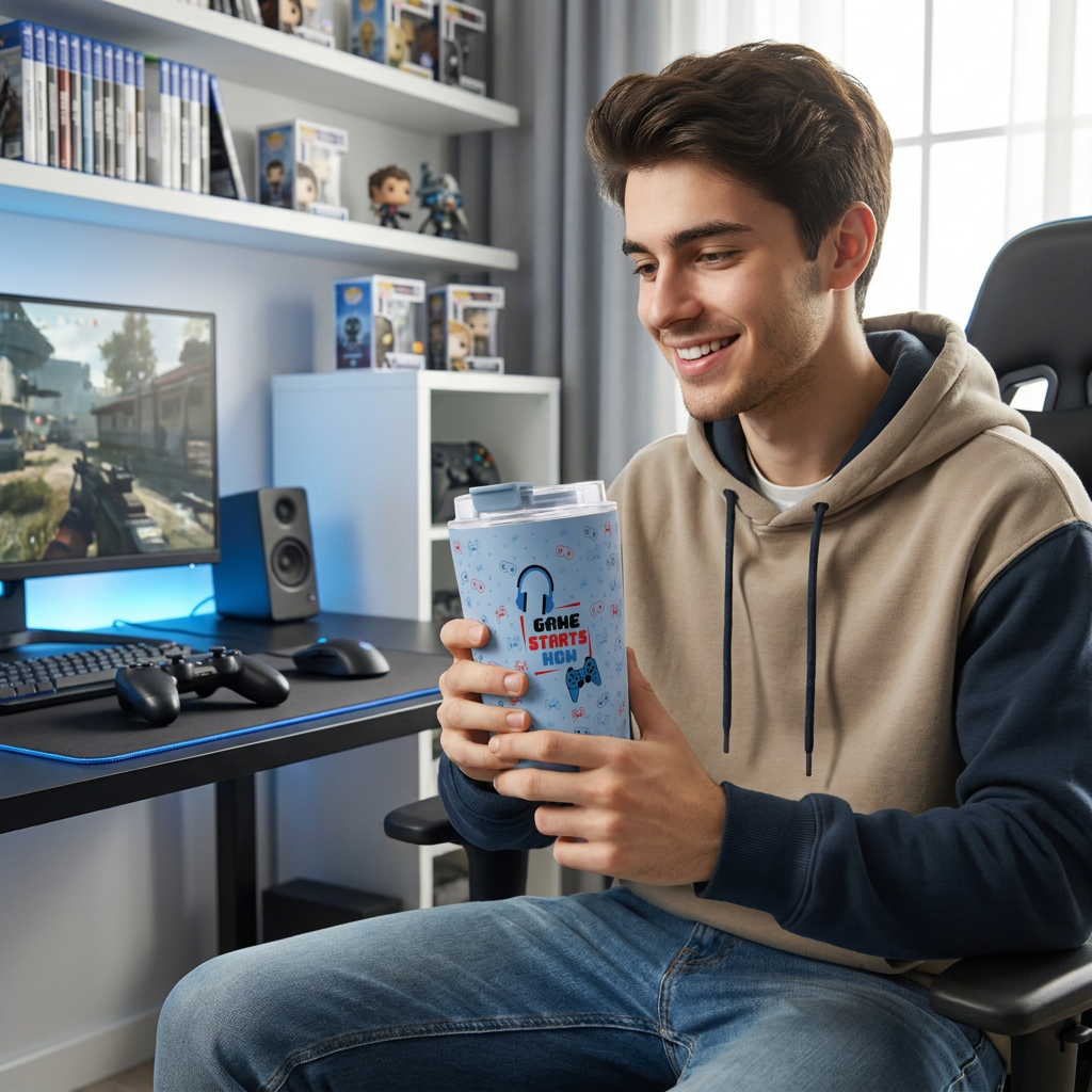Vaso Térmico de Acero Inoxidable con Interior Cerámico - Pixel Gaming | Aurea