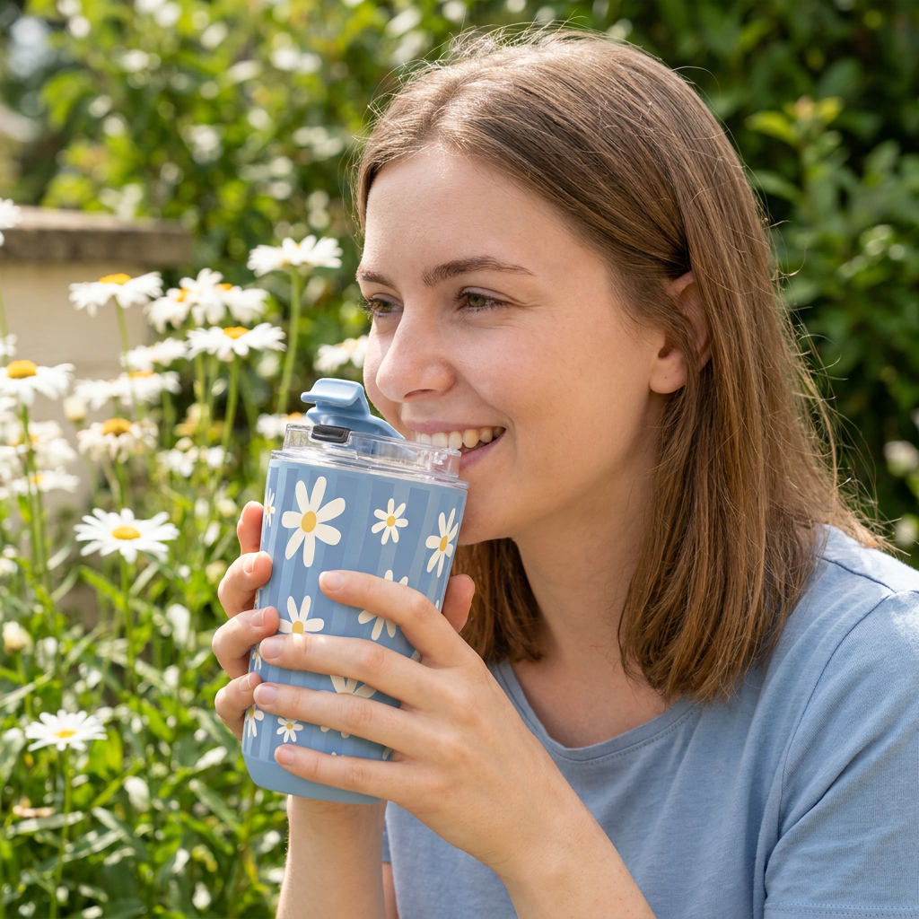 Vaso Térmico de Acero Inoxidable con Interior Cerámico - Floral Picnic | Aurea
