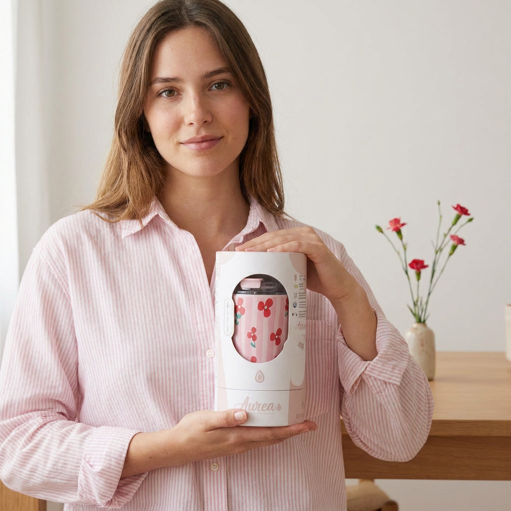 Vaso Térmico de Acero Inoxidable con Interior Cerámico - Floral Picnic | Aurea