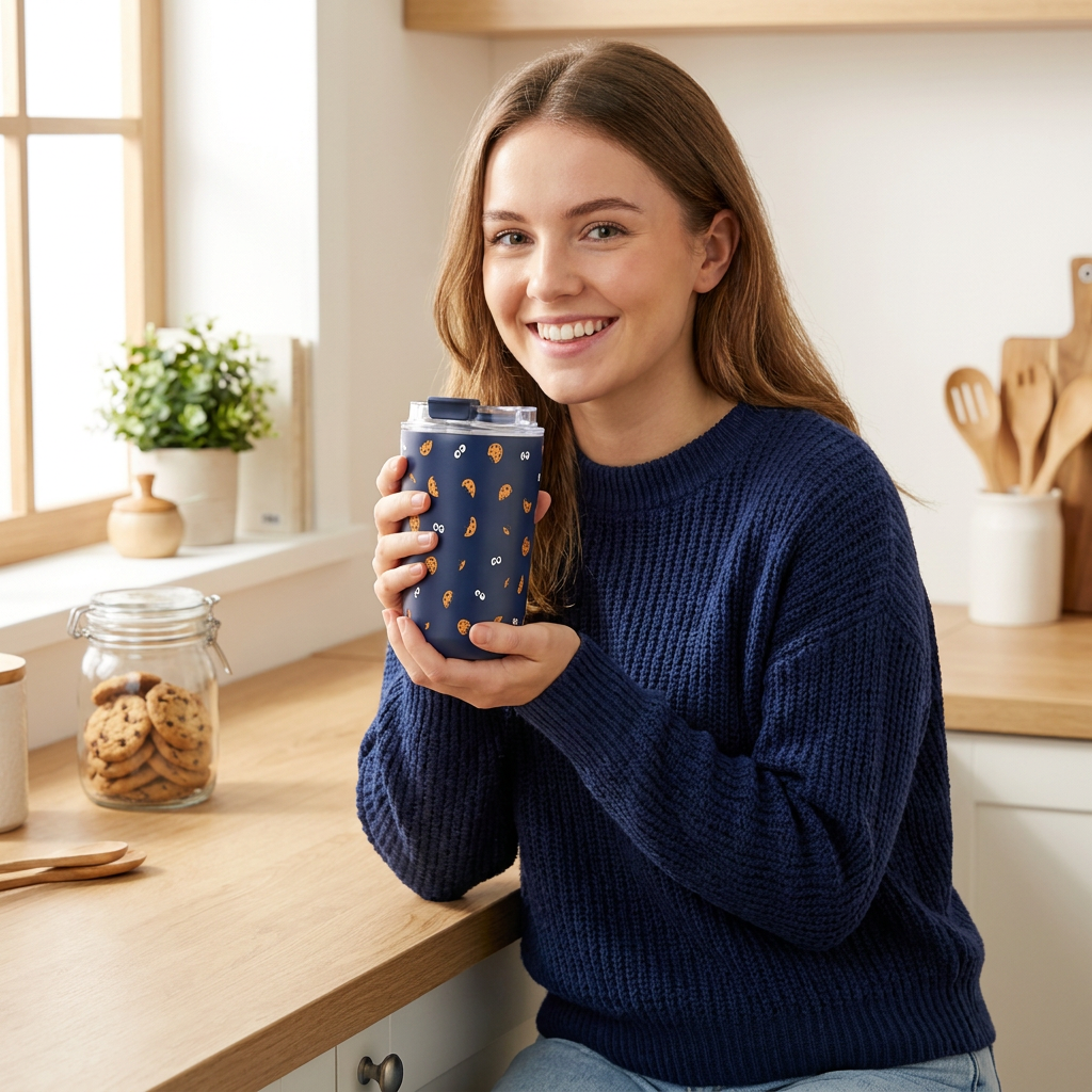 Vaso Térmico de Acero Inoxidable con Interior Cerámico - Cookie Beast | Aurea