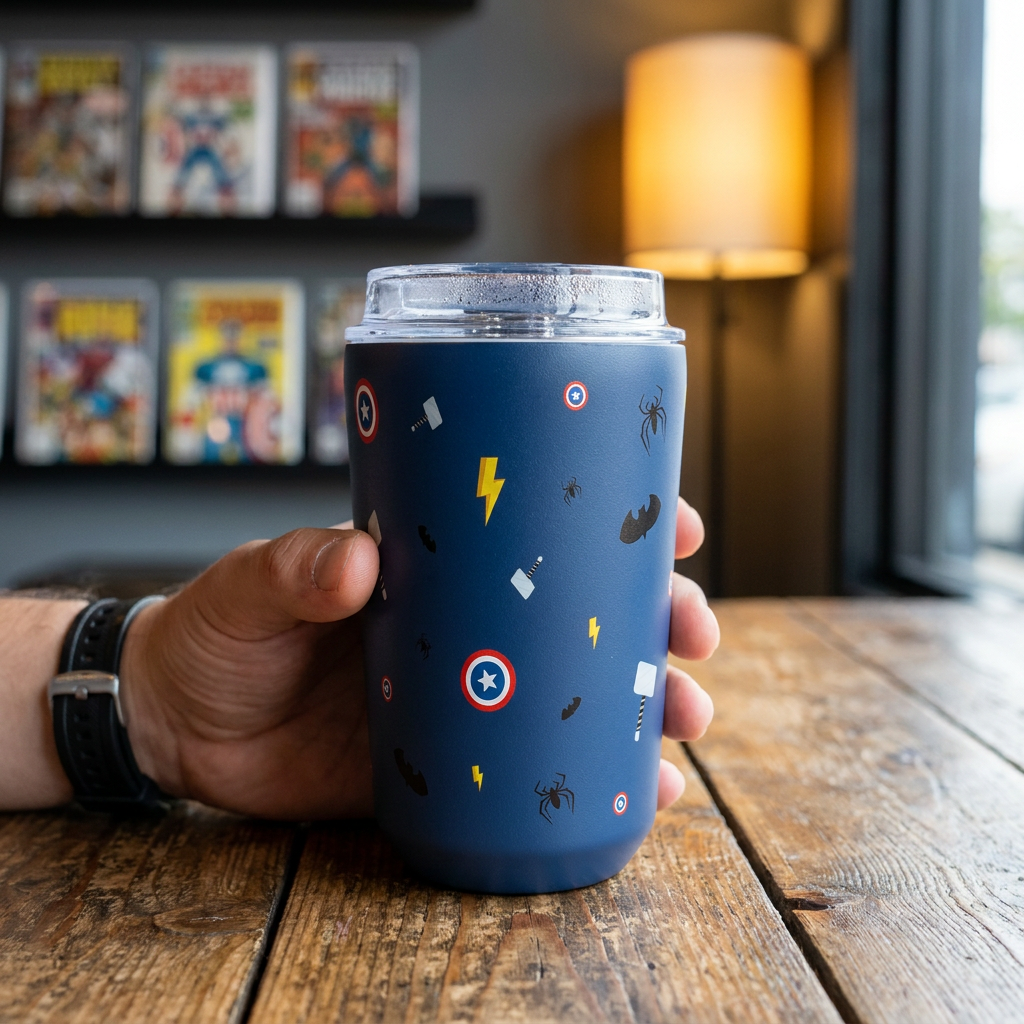 Vaso Térmico de Acero Inoxidable con Interior Cerámico - Hero Squad | Aurea
