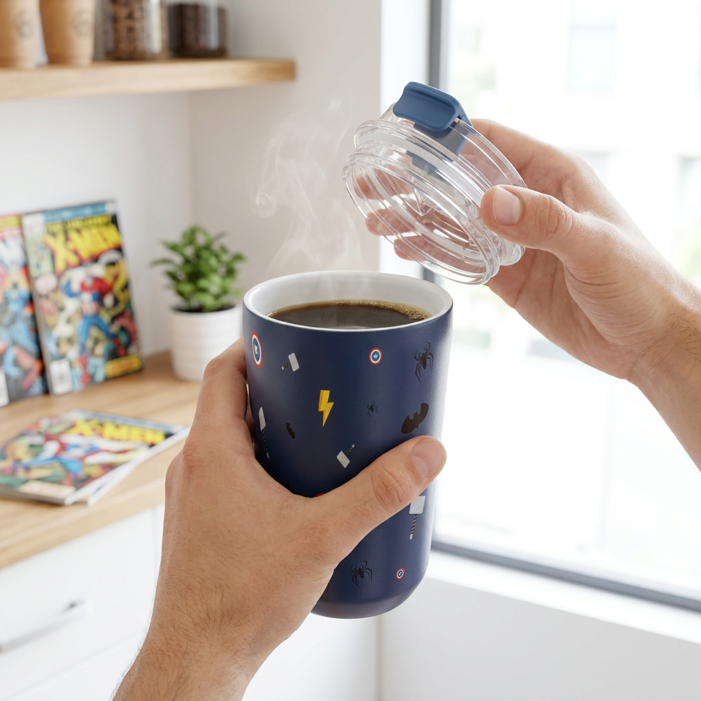 Vaso Térmico de Acero Inoxidable con Interior Cerámico - Hero Squad | Aurea
