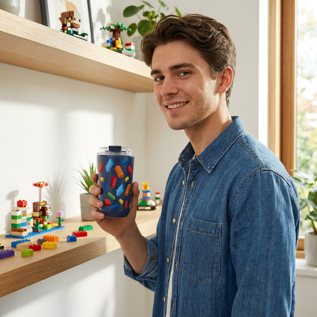 Vaso Térmico de Acero Inoxidable con Interior Cerámico - Block Build | Aurea