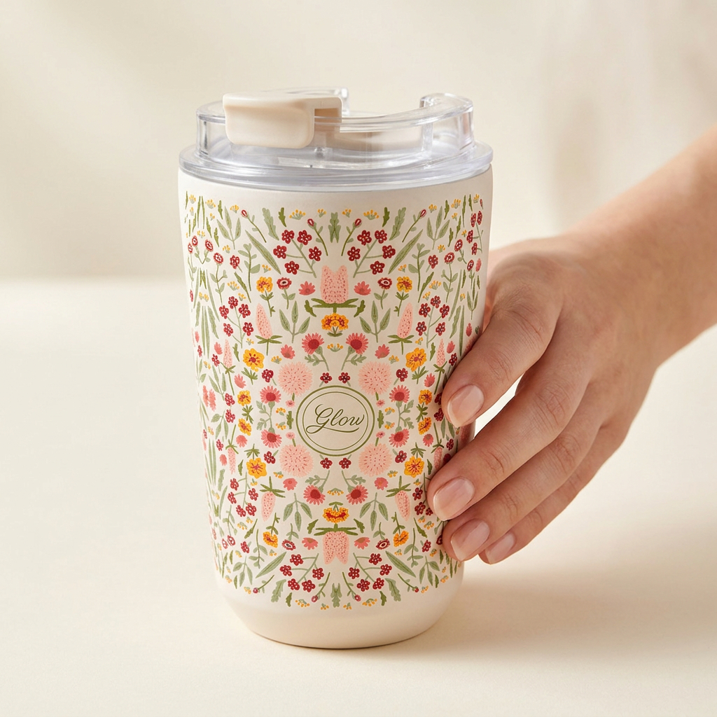 Vaso Térmico de Acero Inoxidable con Interior Cerámico - Floral Essence | Aurea