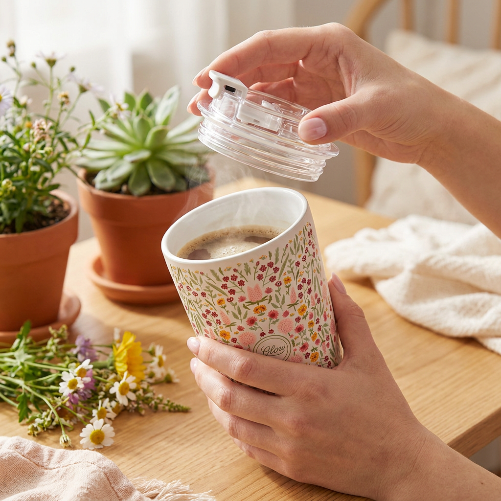 Vaso Térmico de Acero Inoxidable con Interior Cerámico - Floral Essence | Aurea