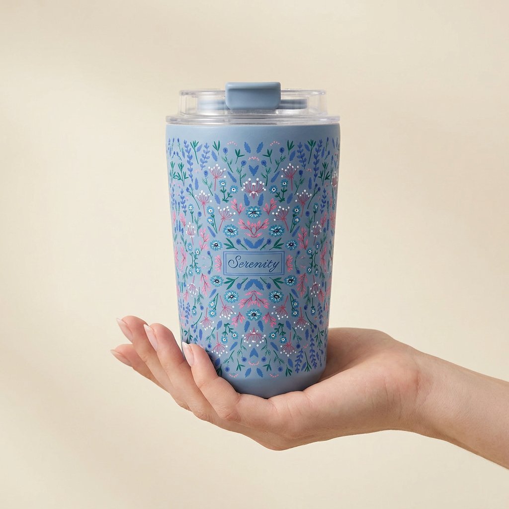 Vaso Térmico de Acero Inoxidable con Interior Cerámico - Floral Essence | Aurea