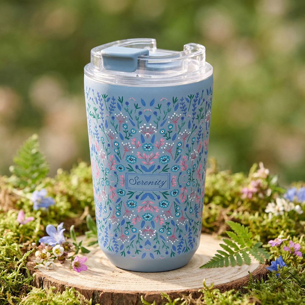 Vaso Térmico de Acero Inoxidable con Interior Cerámico - Floral Essence | Aurea