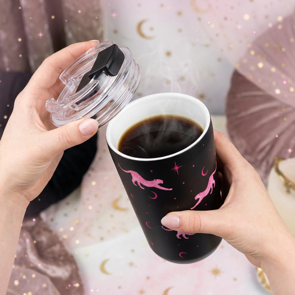 Vaso Térmico de Acero Inoxidable con Interior Cerámico - Mystic Leopard | Aurea