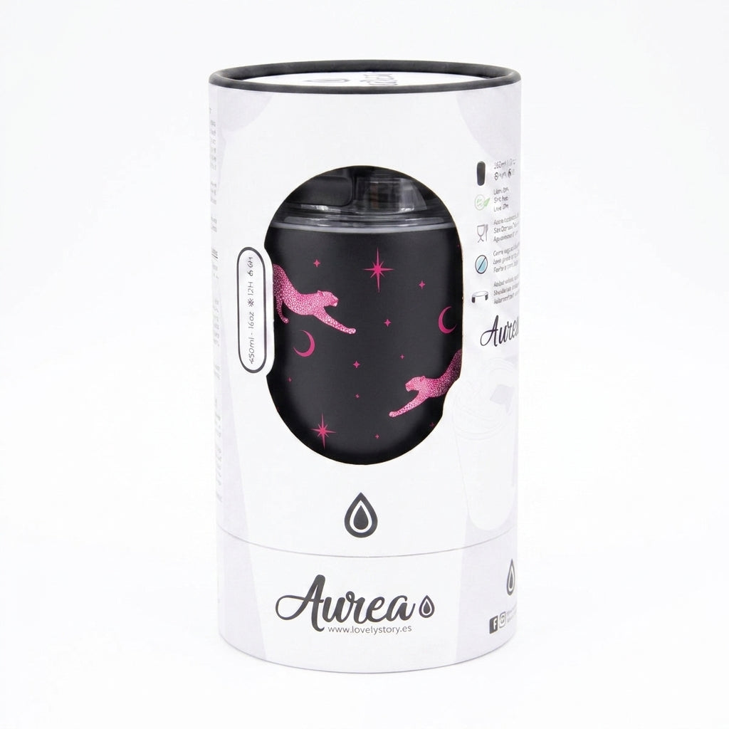 Vaso Térmico de Acero Inoxidable con Interior Cerámico - Mystic Leopard | Aurea
