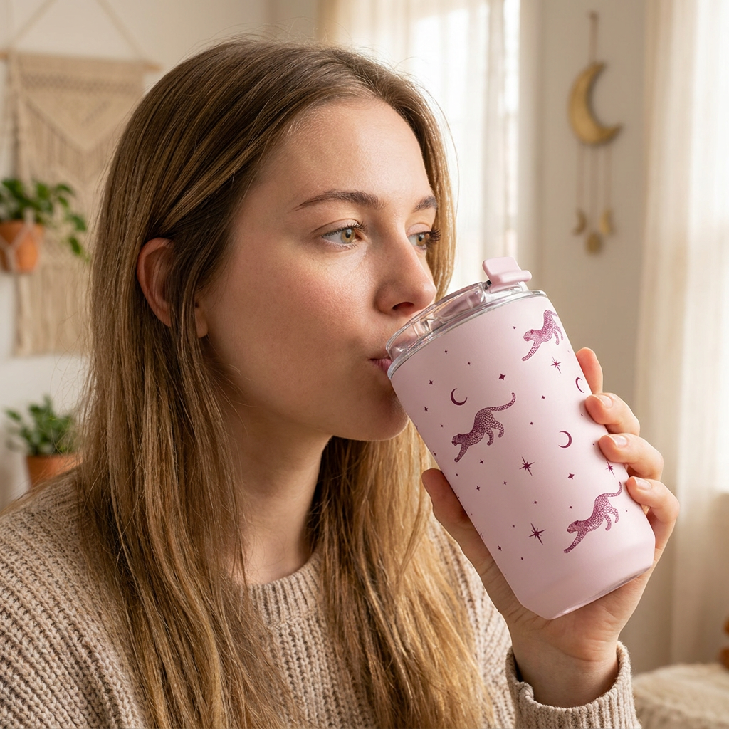 Vaso Térmico de Acero Inoxidable con Interior Cerámico - Mystic Leopard | Aurea