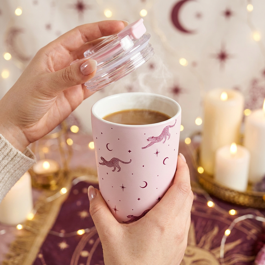 Vaso Térmico de Acero Inoxidable con Interior Cerámico - Mystic Leopard | Aurea
