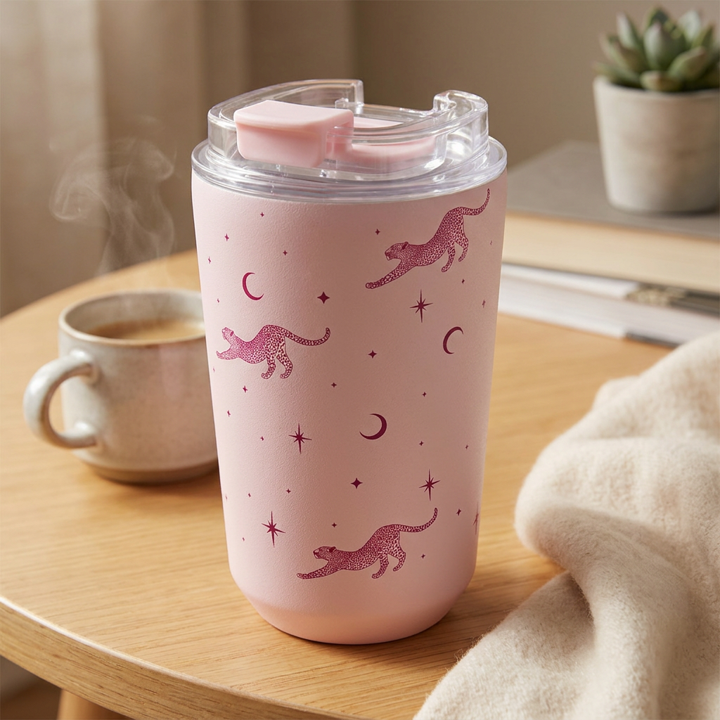 Vaso Térmico de Acero Inoxidable con Interior Cerámico - Mystic Leopard | Aurea