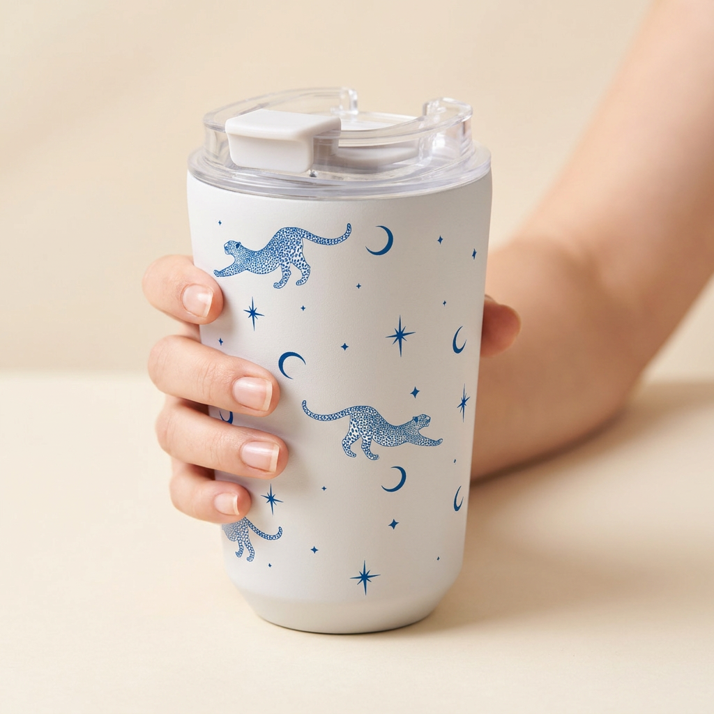 Vaso Térmico de Acero Inoxidable con Interior Cerámico - Mystic Leopard | Aurea