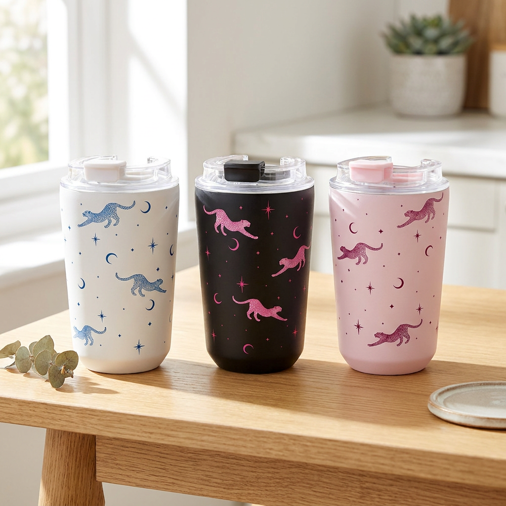 Vaso Térmico de Acero Inoxidable con Interior Cerámico - Mystic Leopard | Aurea