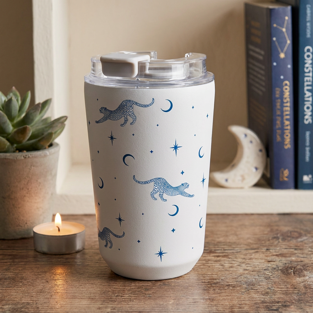 Vaso Térmico de Acero Inoxidable con Interior Cerámico - Mystic Leopard | Aurea