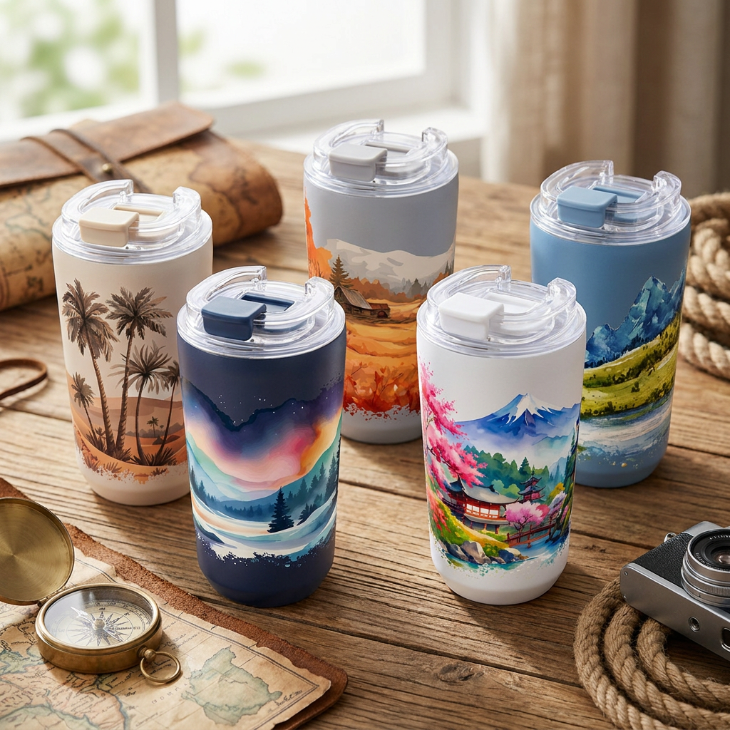 Vaso Térmico de Acero Inoxidable con Interior Cerámico - Travel Dreams | Aurea