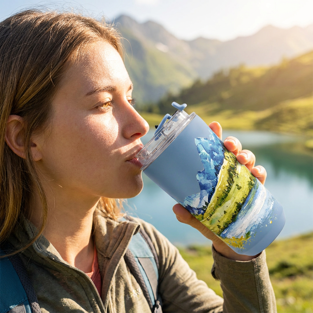 Vaso Térmico de Acero Inoxidable con Interior Cerámico - Travel Dreams | Aurea