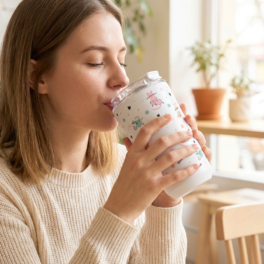 Vaso Térmico de Acero Inoxidable con Interior Cerámico - Dot & Meow | Aurea