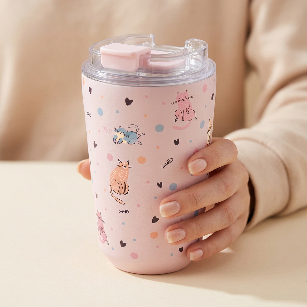 Vaso Térmico de Acero Inoxidable con Interior Cerámico - Dot & Meow | Aurea