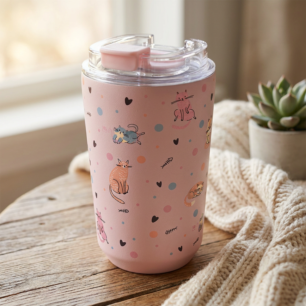 Vaso Térmico de Acero Inoxidable con Interior Cerámico - Dot & Meow | Aurea