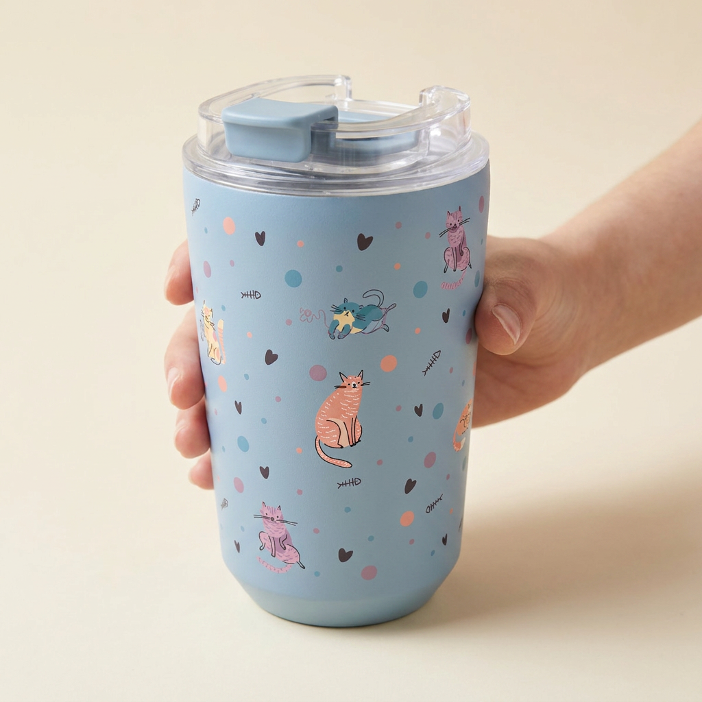 Vaso Térmico de Acero Inoxidable con Interior Cerámico - Dot & Meow | Aurea