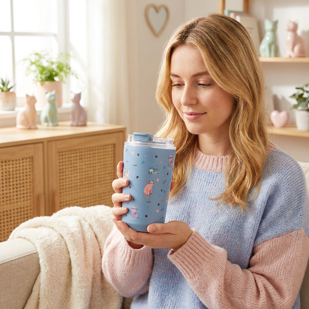 Vaso Térmico de Acero Inoxidable con Interior Cerámico - Dot & Meow | Aurea
