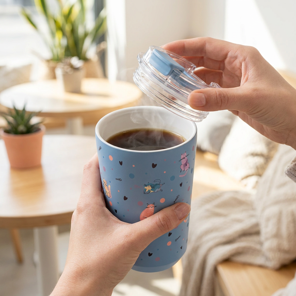Vaso Térmico de Acero Inoxidable con Interior Cerámico - Dot & Meow | Aurea