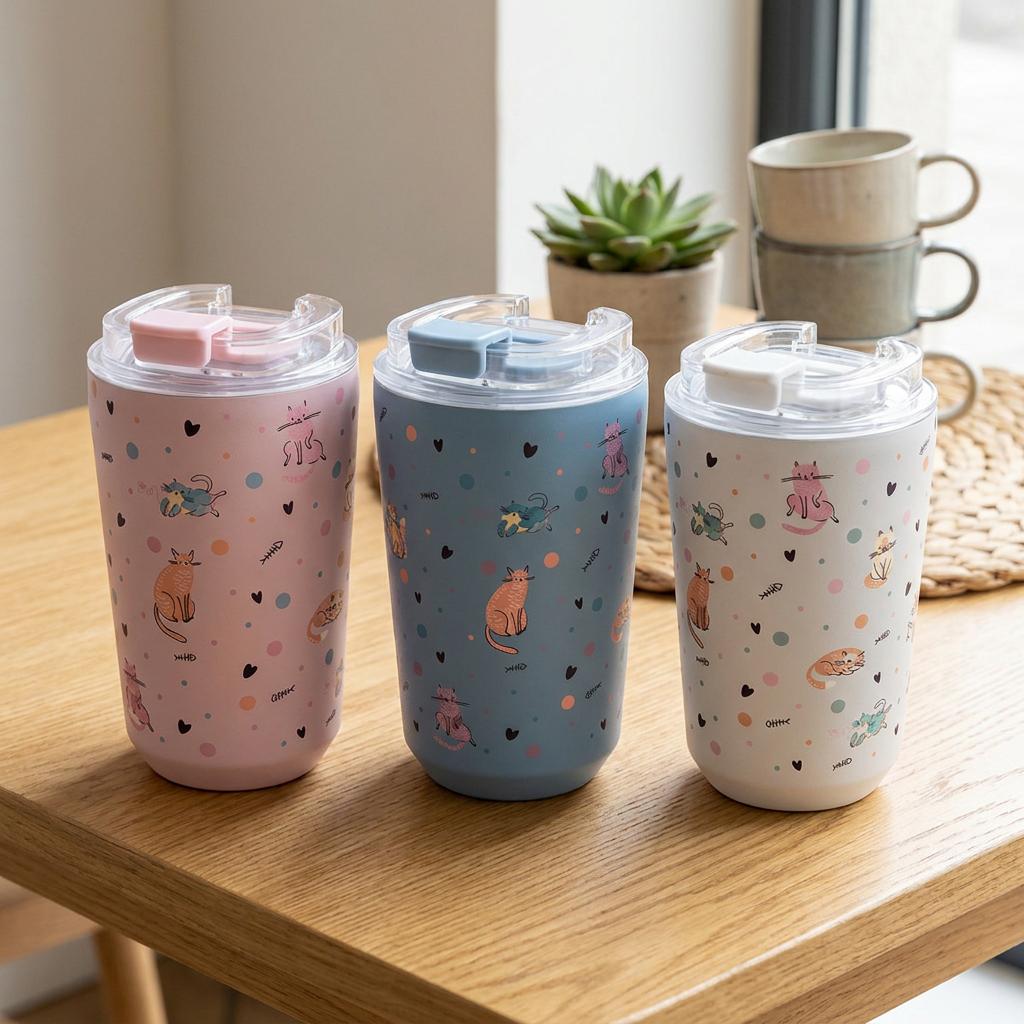 Vaso Térmico de Acero Inoxidable con Interior Cerámico - Dot & Meow | Aurea