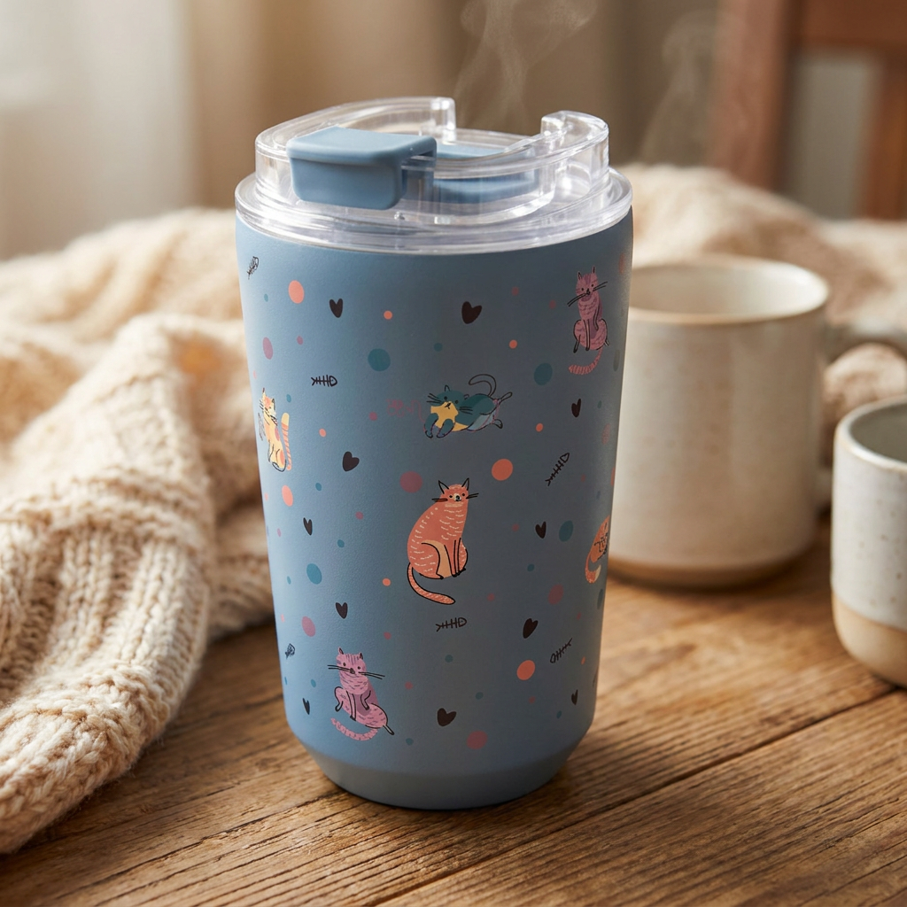 Vaso Térmico de Acero Inoxidable con Interior Cerámico - Dot & Meow | Aurea