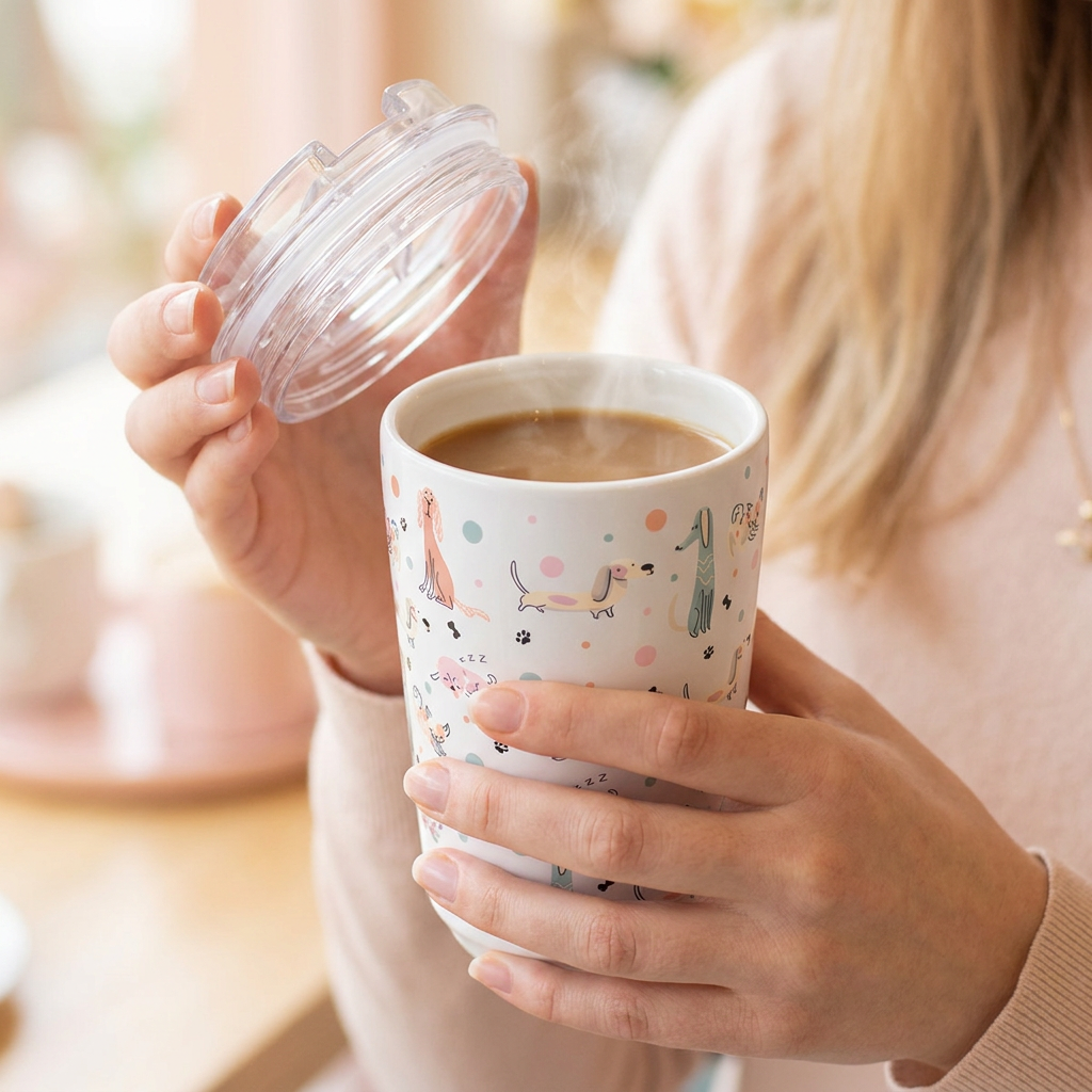 Vaso Térmico de Acero Inoxidable con Interior Cerámico - Dot & Woof | Aurea