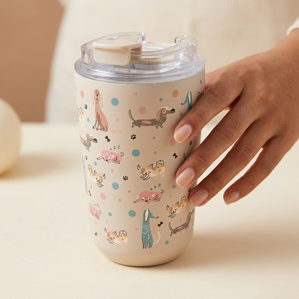 Vaso Térmico de Acero Inoxidable con Interior Cerámico - Dot & Woof | Aurea