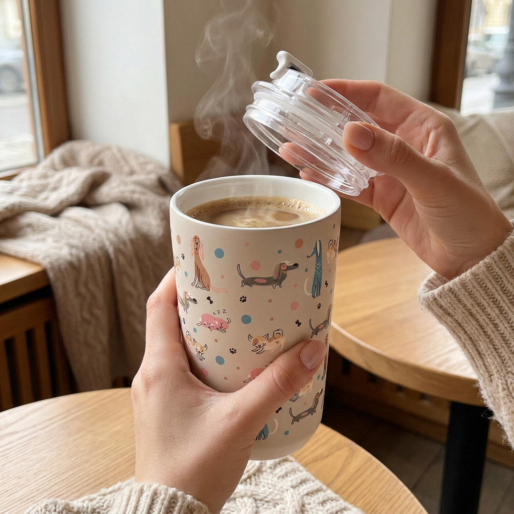 Vaso Térmico de Acero Inoxidable con Interior Cerámico - Dot & Woof | Aurea