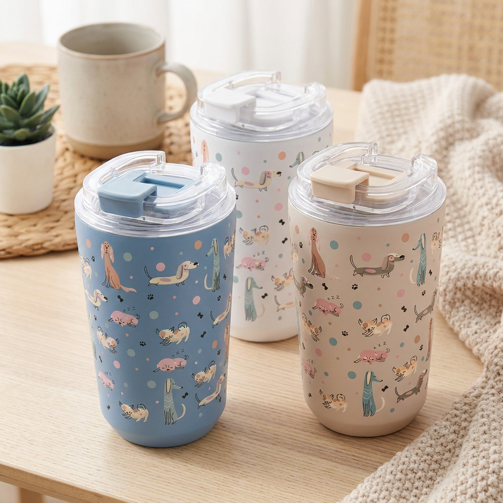 Vaso Térmico de Acero Inoxidable con Interior Cerámico - Dot & Woof | Aurea