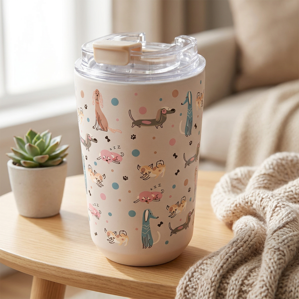 Vaso Térmico de Acero Inoxidable con Interior Cerámico - Dot & Woof | Aurea