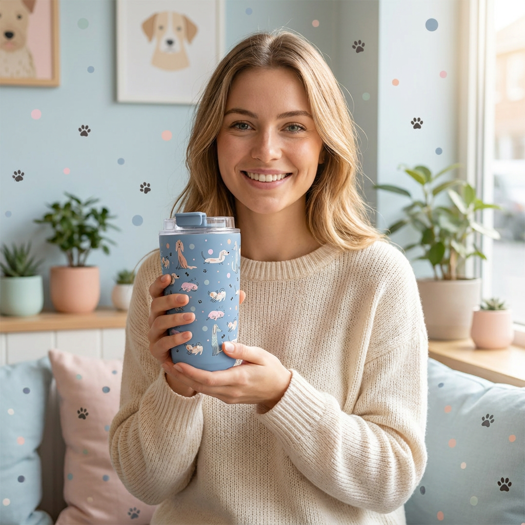 Vaso Térmico de Acero Inoxidable con Interior Cerámico - Dot & Woof | Aurea