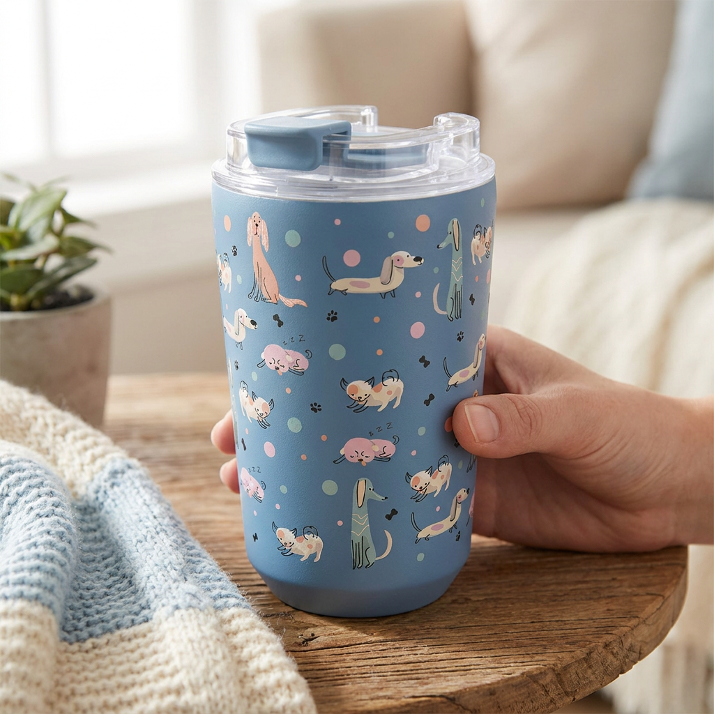 Vaso Térmico de Acero Inoxidable con Interior Cerámico - Dot & Woof | Aurea